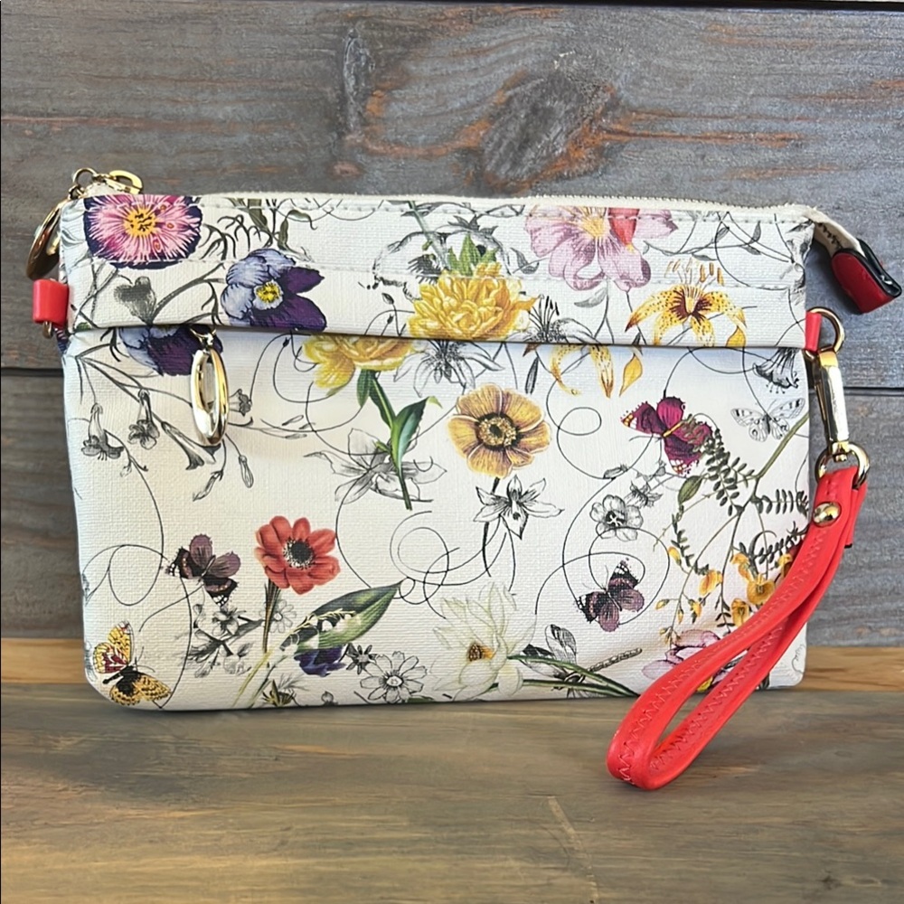Floral Women's Bag with Salmon color Accents